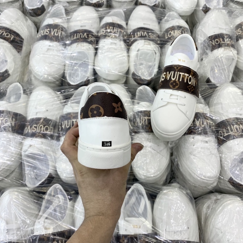 Giày SLIPON LV_Siêu chất_GIÀY LƯỜI Chun Chéo, Chun ngang, Giày In Hình Xương Trắng, Đen _ ALIGATOU_HD