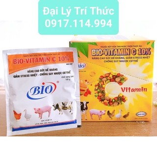Bio-vitamin c 10% cho gà vịt ngang heo bò nâng cao sức đề kháng bệnh tốt, giảm stress nhiệt, chống suy nhược cơ thể 100g