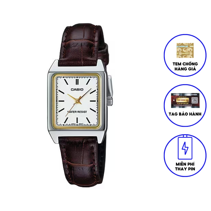 Đồng Hồ Nữ Dây Da Chính Hãng CASIO LTP-V007L-7E2UDF