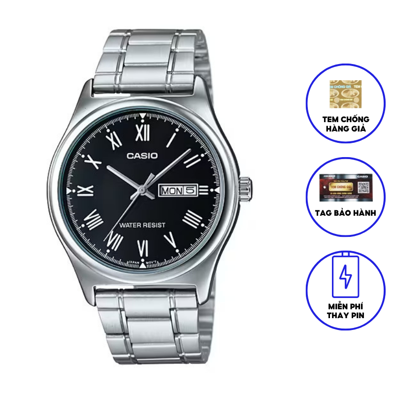 Đồng hồ nam dây kim loại chính hãng Casio MTP-V006D-1BUDF