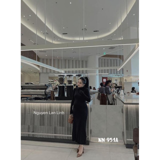 Váy Xoè Cổ Leo Dài Tay Chất Zip