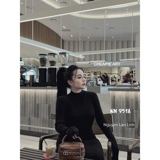 Váy Xoè Cổ Leo Dài Tay Chất Zip