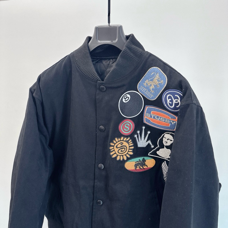 ⚡️ - Áo Khoác Bomber Varsity Stuss Souvenir Stadium Jacket, Áo varsity jacket stuss trần bông