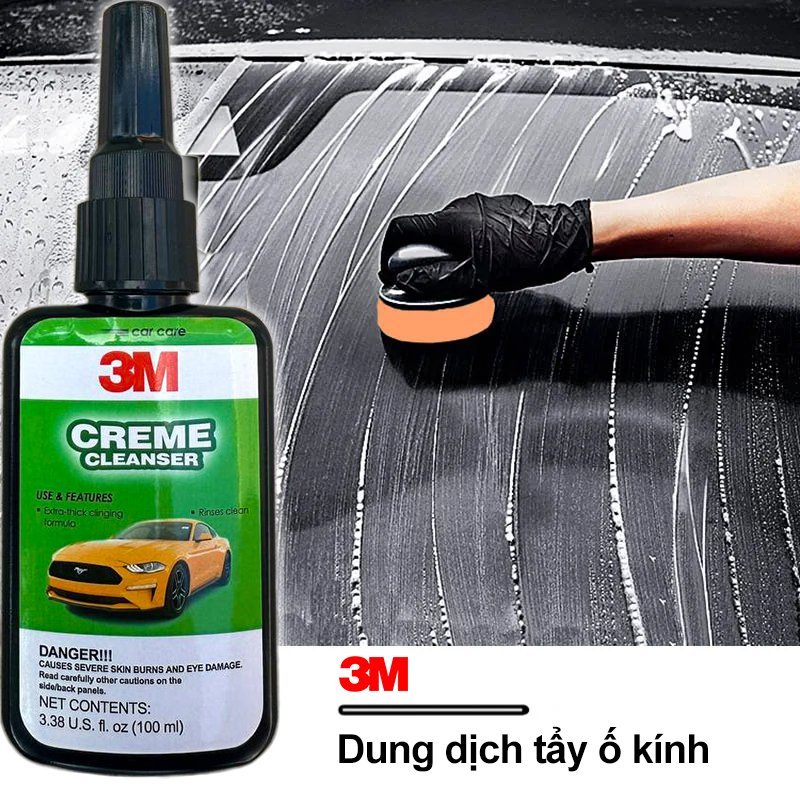 Tẩy Ố Kính Ô Tô 3M - Tẩy Cặn Canxi Bề Mặt Kính Lái, Kính Bên, Gương Chiếu Hậu - Không Gây Cháy Kính