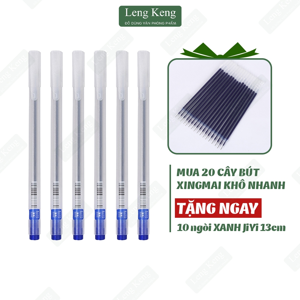 Bút gel LENG KENG Resun Combo 20 bút tặng 10 ngòi viết gel bút nước đen xanh đỏ mực khô nhanh ngòi 0,5mm bút gel đen mực