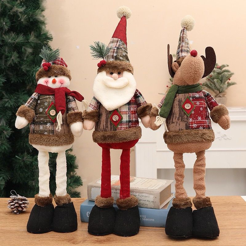 Thú bông  trang trí giáng sinh hình ông già noel, người tuyết chú tuần lộc cho bé,quà tặng noel cho bé