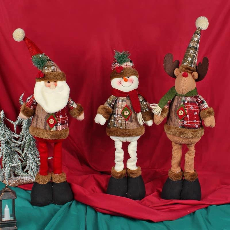 Thú bông  trang trí giáng sinh hình ông già noel, người tuyết chú tuần lộc cho bé,quà tặng noel cho bé