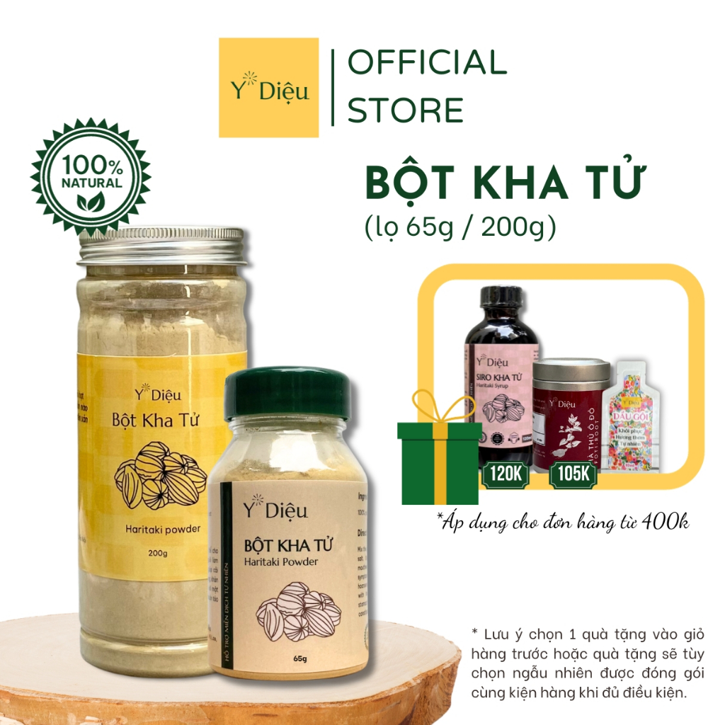 Thảo mộc giảm ho Bột kha tử Y DIỆU, Giúp thanh họng - Cải thiện tiêu hóa, nhuận tràng, giảm táo bón - Thải độc cơ thể