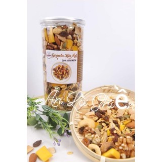 GRANOLA siêu hạt dinh dưỡng yến mạch vị mật ong HŨ 500GR - ĂN LÀ GHIỀN