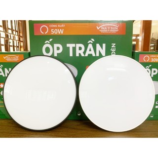 {VINASUN} ĐÈN ỐP TRẦN VIỀN PHA LÊ /VIỀN ĐEN
