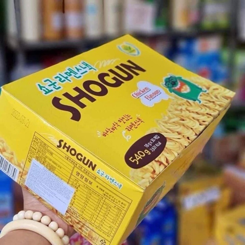 Mì tôm trẻ em Shogun Hàn Quốc vị gà phủ phomai nhập khẩu từ Indonesia hộp gói 30 gói