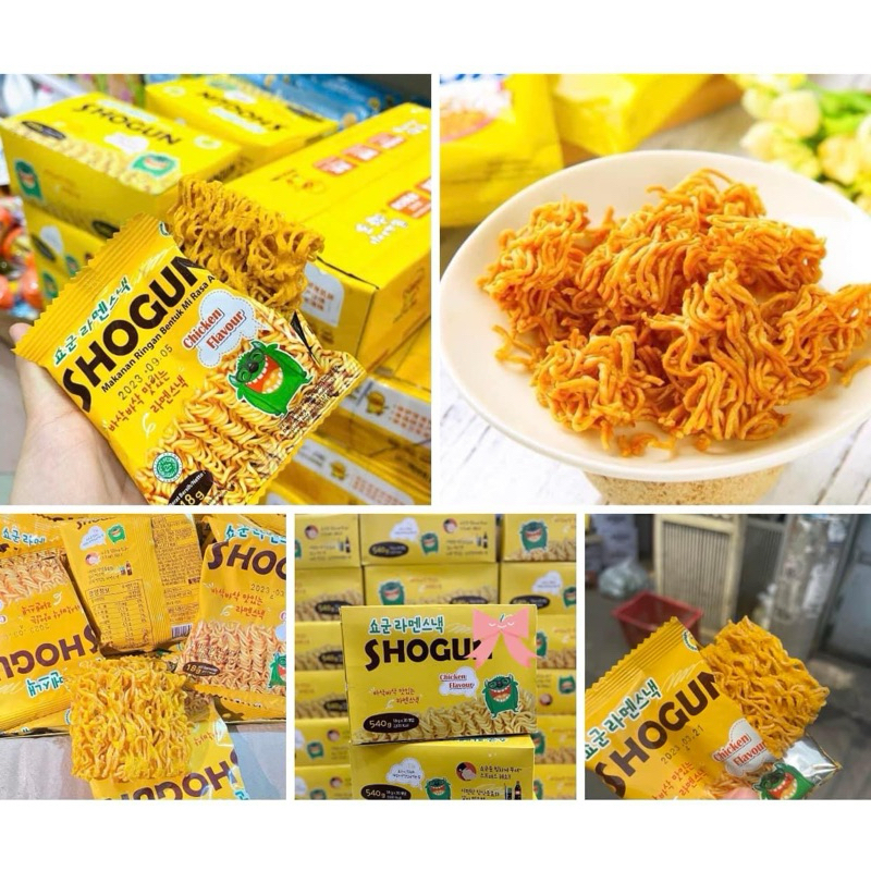 Mì tôm trẻ em Shogun Hàn Quốc vị gà phủ phomai nhập khẩu từ Indonesia hộp gói 30 gói