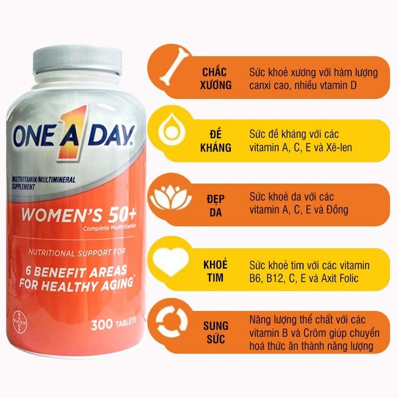 Viên Uống One A Day Women's 50+ Multivitamin 300 Viên