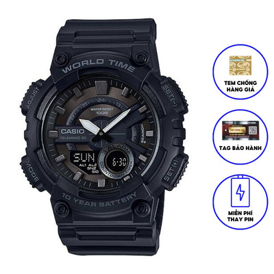 Đồng Hồ Nam Casio Dây Nhựa Trẻ Trung AEQ-110W-1BVDF Chính Hãng