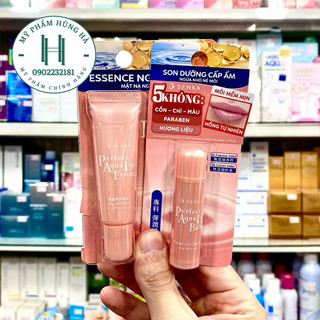Combo mặt nạ ngủ môi và son dưỡng môi cấp ẩm SenKa Perfect Aqua Lip Balm