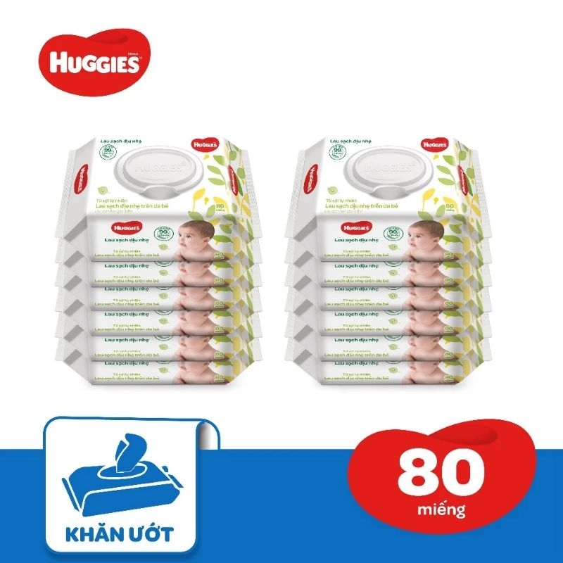 Thùng 12 gói khăn ướt 80 miếng/1goi Huggies