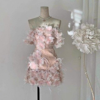 ✨đầm body kim sa đính hoa phối lông ✨ hình thật ✔ về đủ sml