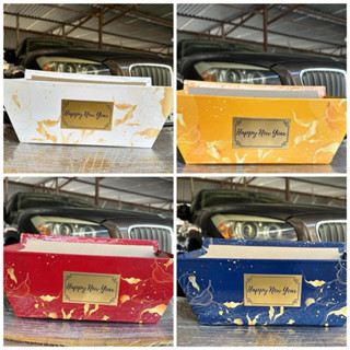 khay thuyền  HAPPY NEW YAER làm giỏ quà Tết - trang trí bánh kẹo