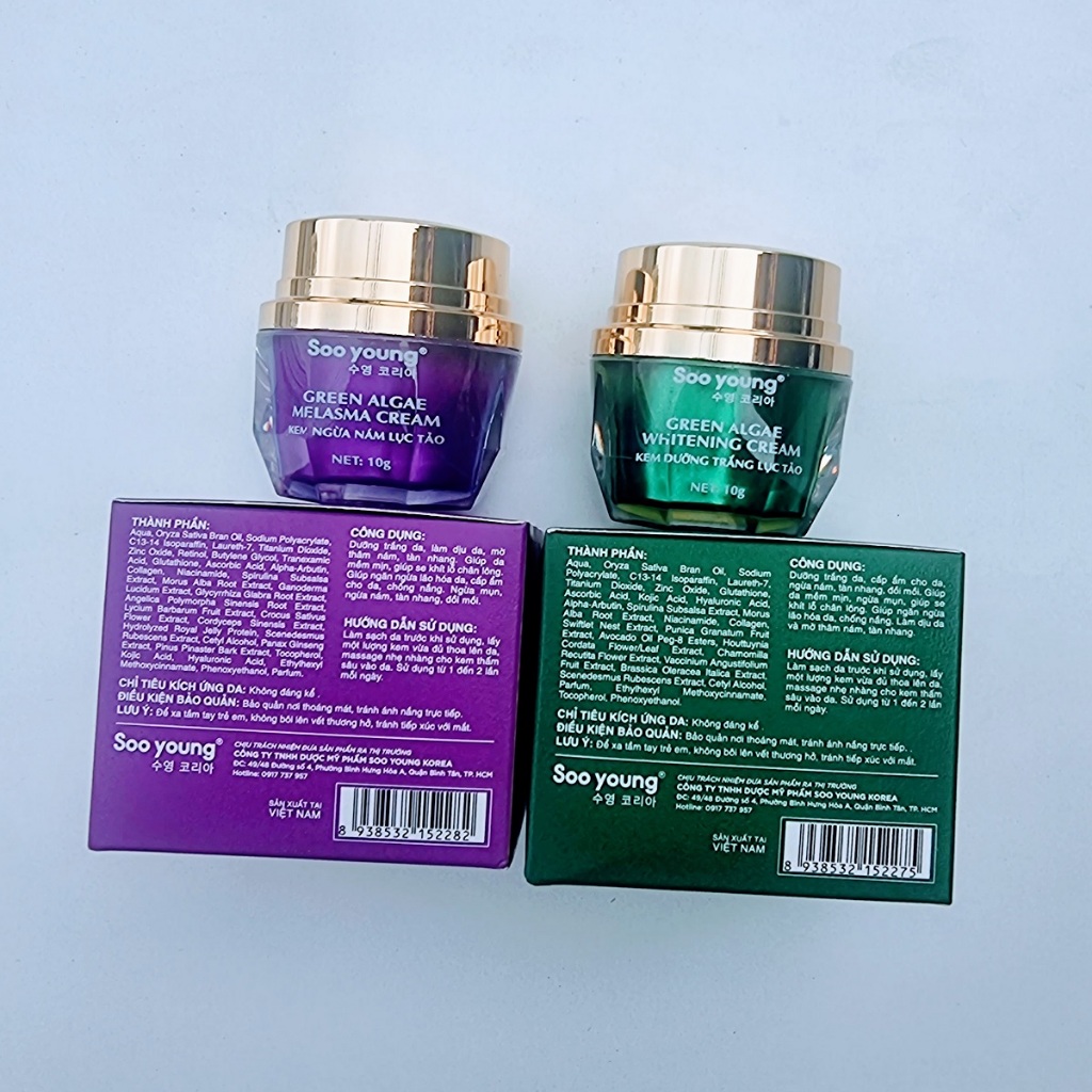 Bộ kem ngừa nám, dưỡng trắng da Soo young mẫu mới 10g