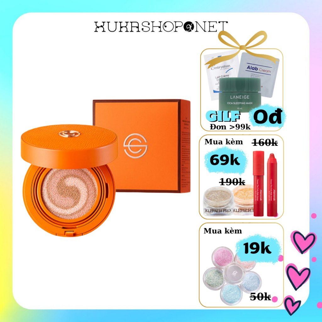 Phấn nước DPC Pink Aura Cushion SA SPF 50+ PA+++ chất phấn mịn mỏng, tự nhiên