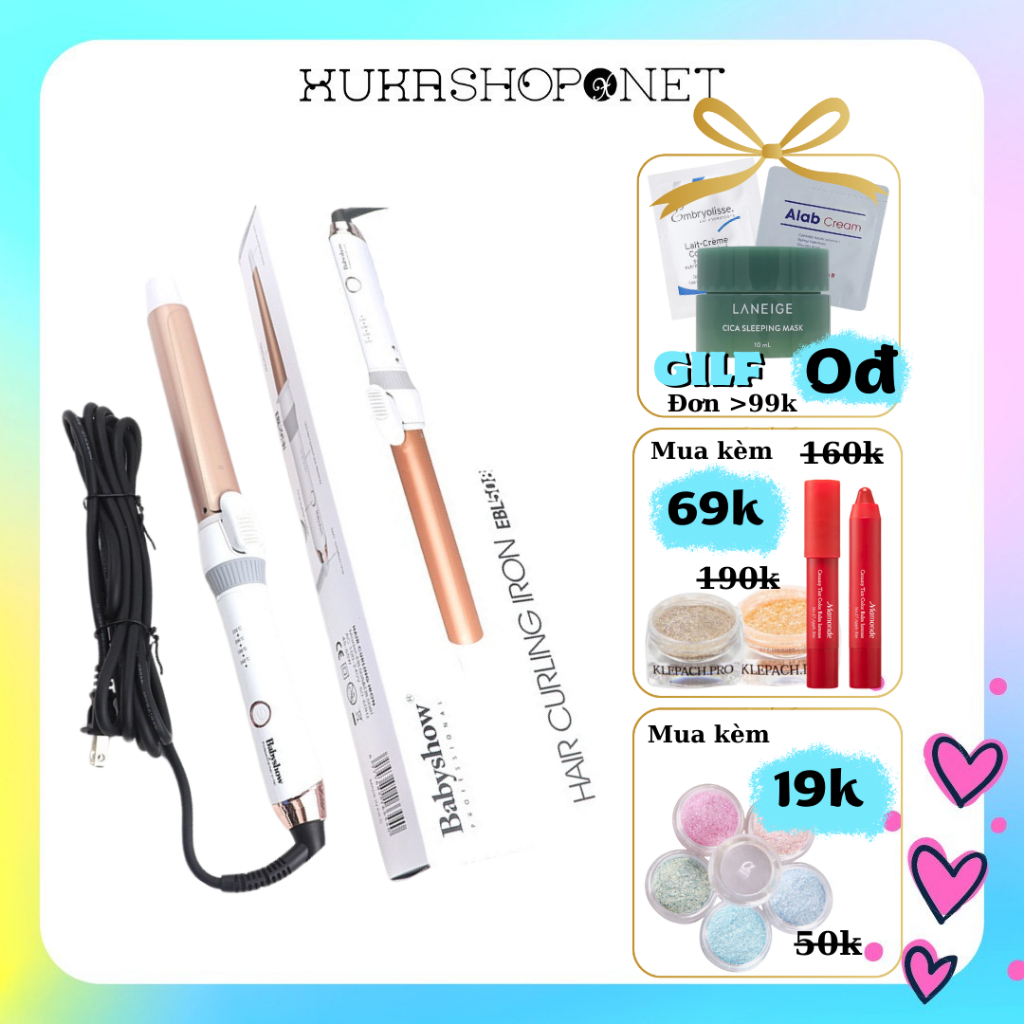 Máy uốn tóc xoăn lọn Baby Show New Ceramic Hair Curling Iron EBL 508