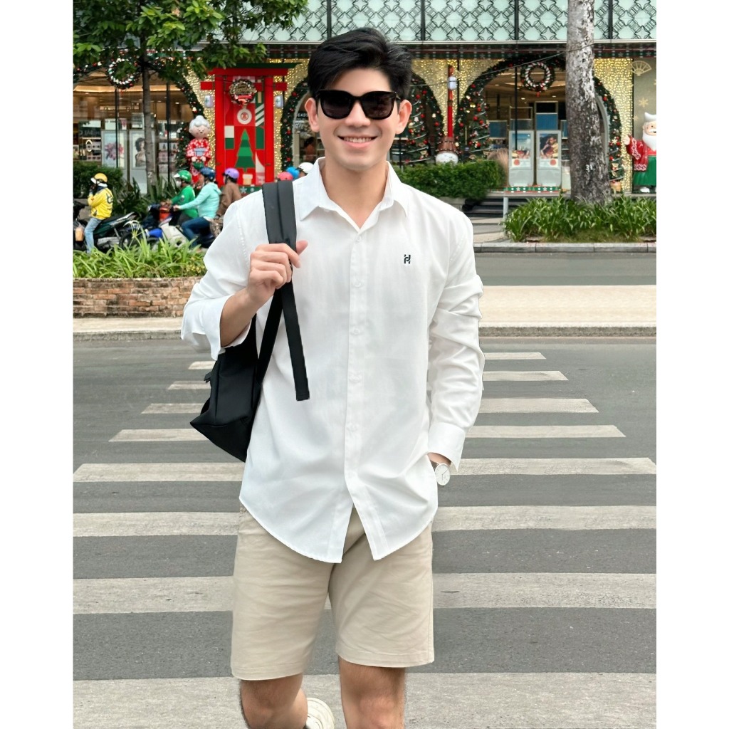 Áo Sơ Mi Nam trơn dài tay Hafos OXFORD chuẩn form Menswear