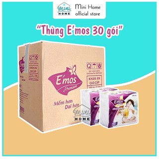 Khăn giấy vuông Emos thùng 30 gói - Mini Home