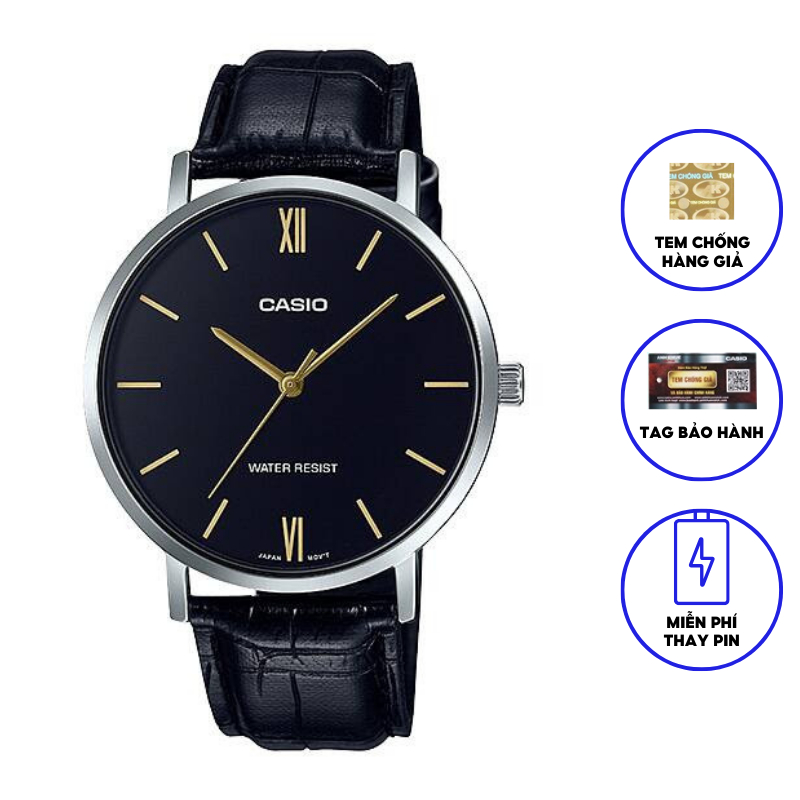 Đồng hồ nam dây da Casio MTP-VT01L-1B chính hãng