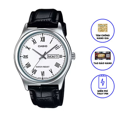 Đồng hồ nam dây da chính hãng CASIO STANDARD MTP-V006L-7BUDF