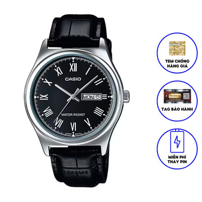 Đồng hồ nam dây da chính hãng Casio MTP-V006L-1B