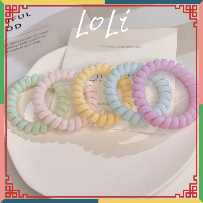 Dây cột tóc lò xo màu pastel - Loli.phukienthoitrang