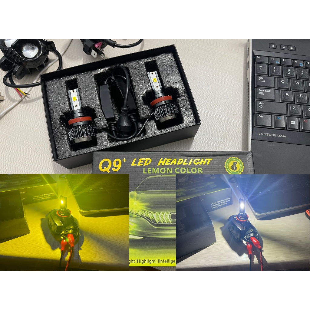 Bóng đèn led Q9 2 màu : vàng , trắng tăng sáng chân H11 , 9005