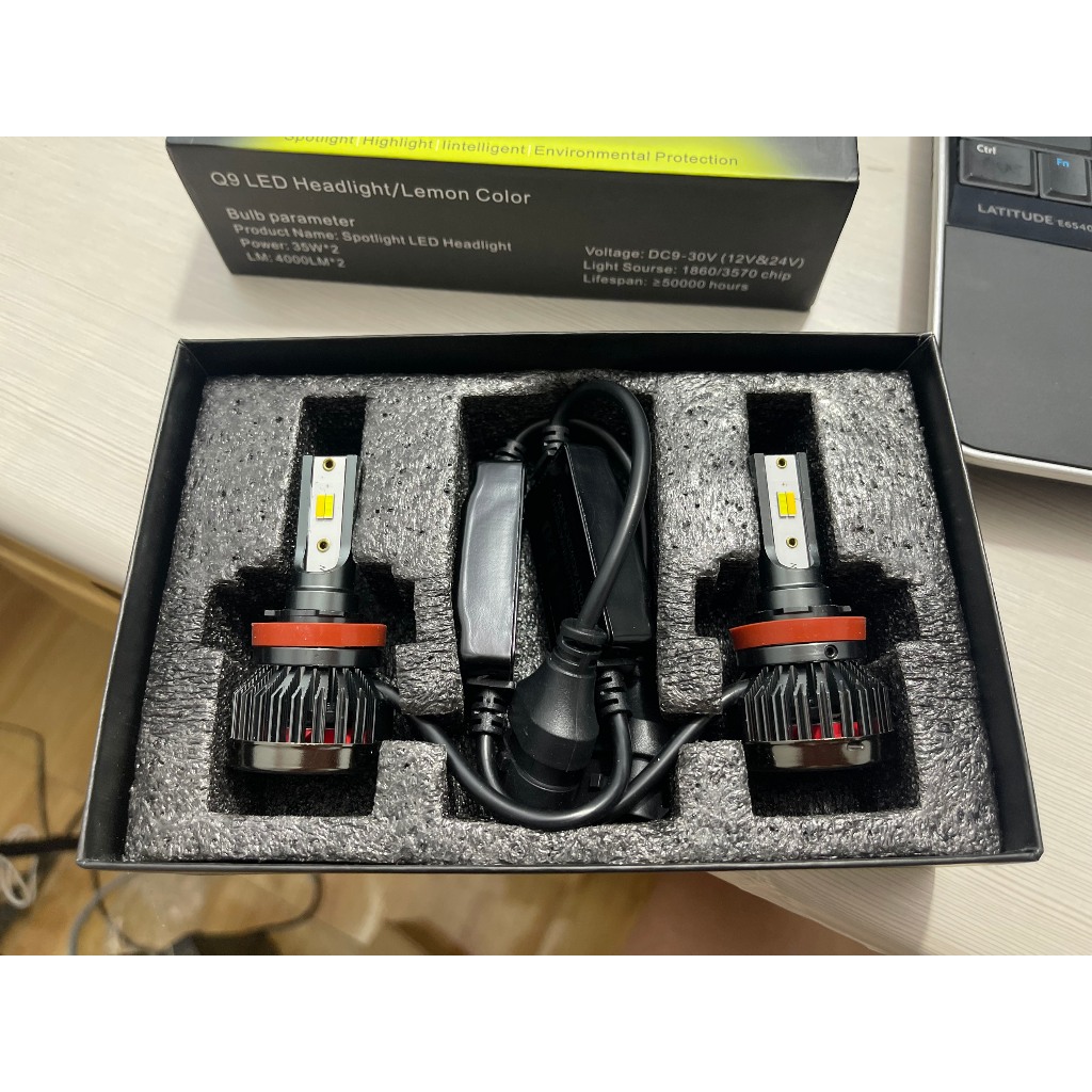 Bóng đèn led Q9 2 màu : vàng , trắng tăng sáng chân H11 , 9005