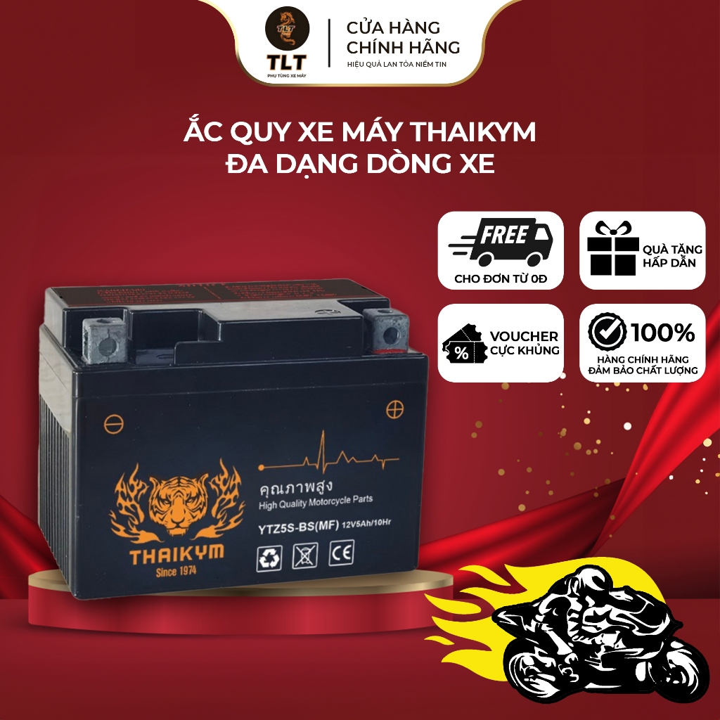 Ắc quy khô Thaikym TLT 6AH/12V sản xuất tại Thái Lan bảo hành 12 tháng