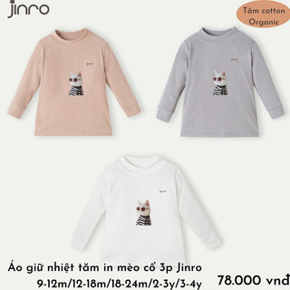 Áo giữ nhiệt Jinro sợi tre trắng họa tiết