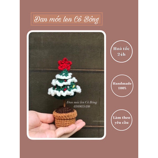 Chậu cây thông noel mini bằng len handmade