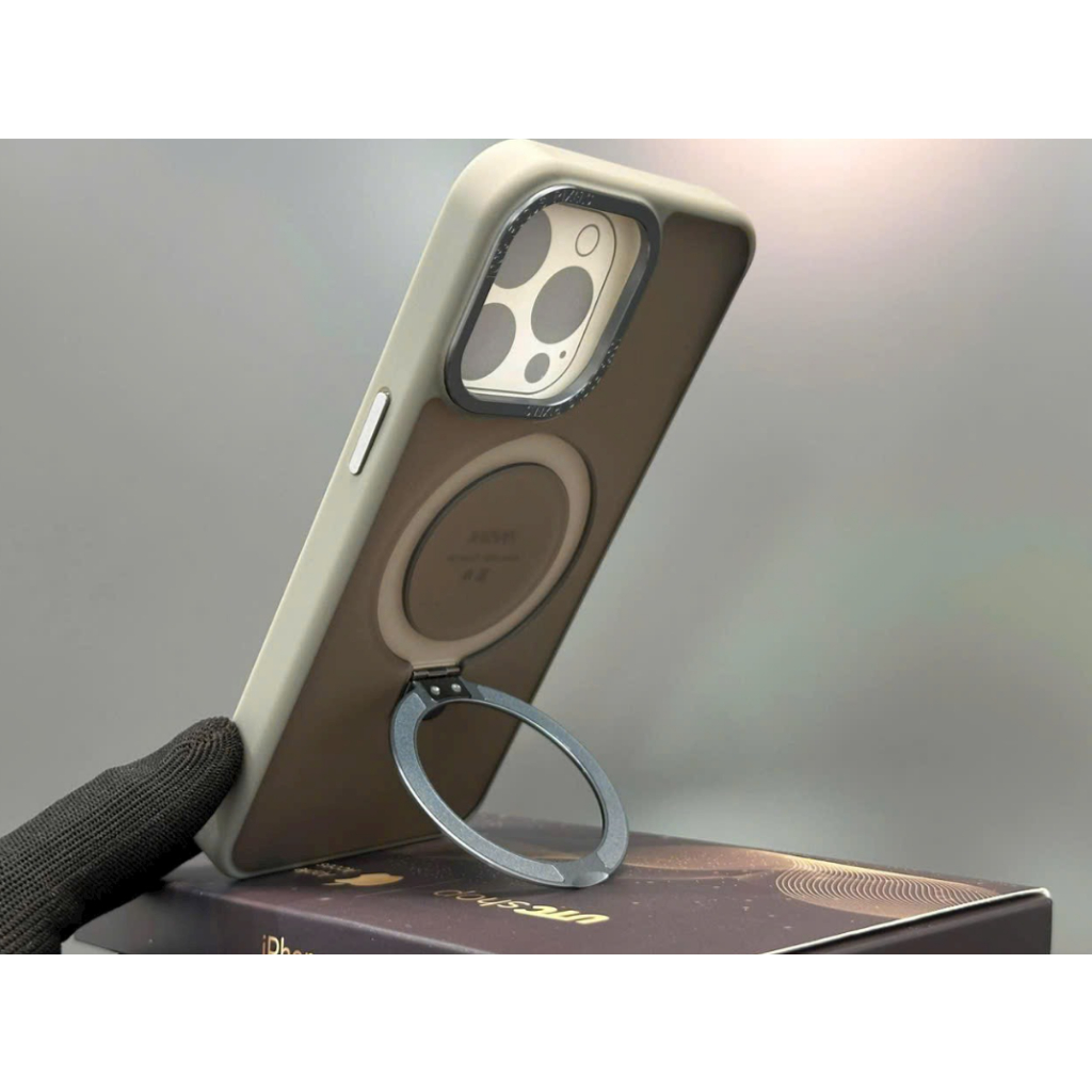 Ốp lưng nhám kèm kệ cho IPhone 15 Pro Max, 15 Pro , 14 Pro Max Chính hãng X-Level Pithy Stone hỗ trợ sạc không dây
