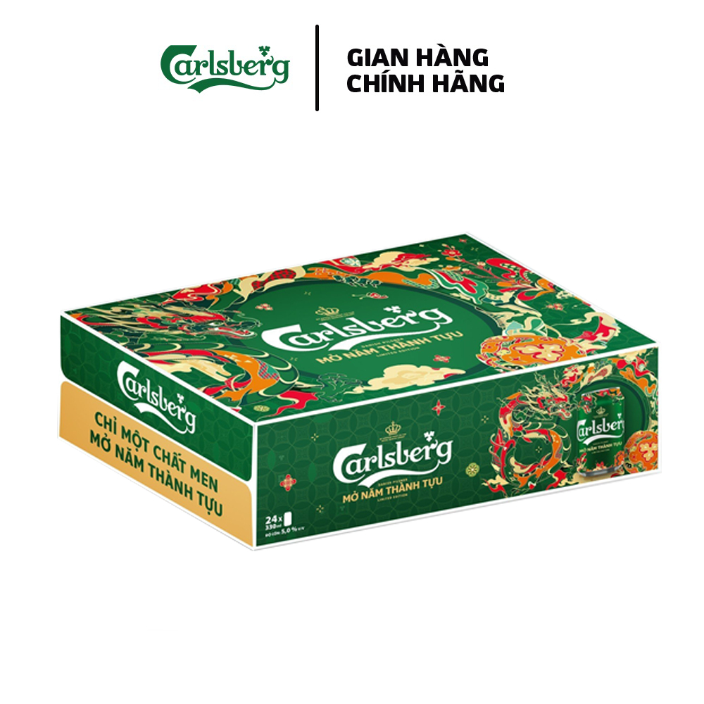 Thùng 24 lon bia Carlsberg Danish Pilsner 330ml