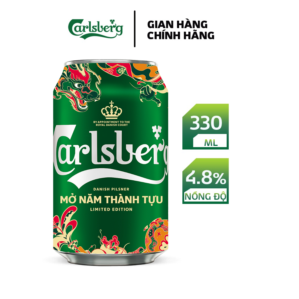 Thùng 24 lon bia Carlsberg Danish Pilsner 330ml