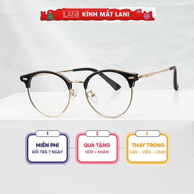 Gọng kính cận nửa viền dáng bầu LANI 22024 lắp mắt cận có độ theo yêu cầu
