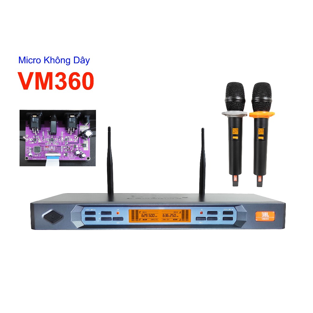 Micro Không Dây Karaoke Chuyên Nghiệp Cao Cấp JBL VM880 Chống Hú Tốt, Sóng Khoẻ UHF, Bảo Hành 12 Tháng, Micro KMC8