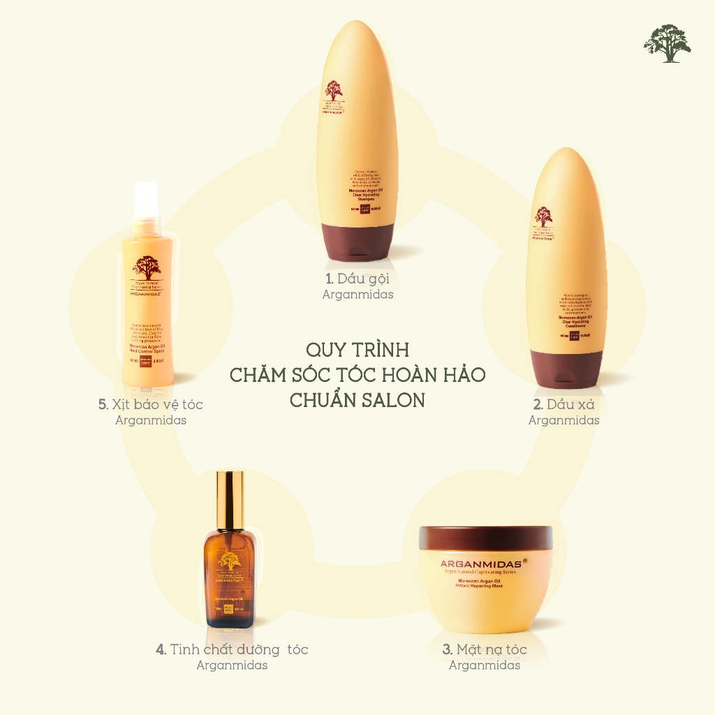 Tinh chất dưỡng tóc Arganmidas tinh dầu Moroccan Argan phục hồi hư tổn tóc, chăm sóc tóc chuyên sâu 10ml