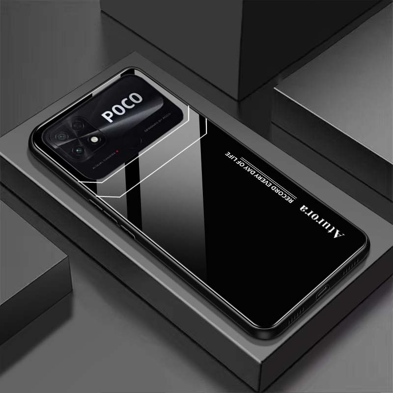 Ốp Lưng XIAOMI POCO C40 Lưng Kính Cường Lực Bóng, Cao Cấp Mới Nhất
