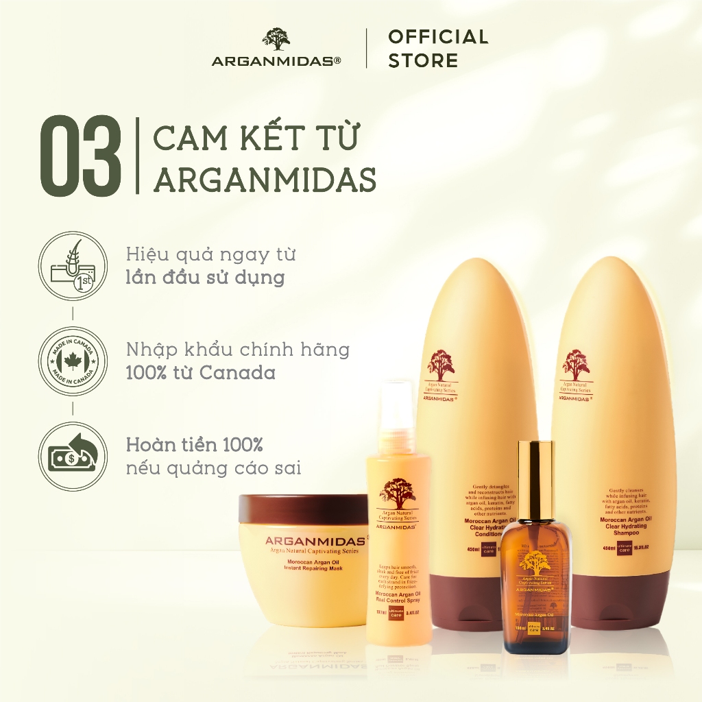 Serum dưỡng tóc chuyên sâu, phục hồi hư tổn từ dầu Argan Moroccan Arganmidas - 50ml