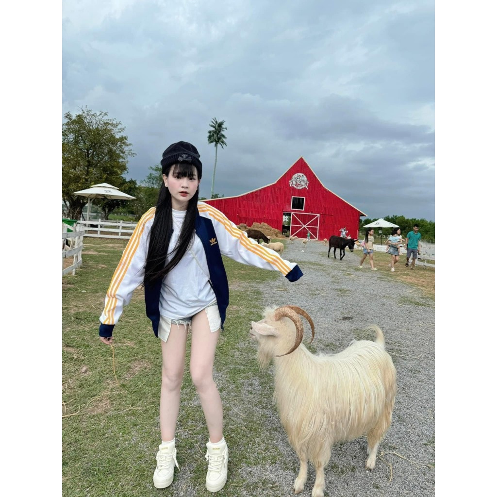 Áo Khoác Adidas An Thuyên Mẫu Mới Nhất Logo Thêu-Áo Khoác Adidas Phối Tay Trắng Hàng Đẹp Hottrend 2024