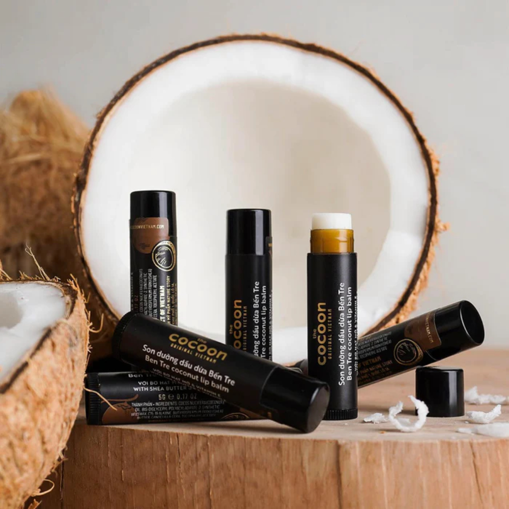 Son Dưỡng Cocoon Dầu Dừa Bến Tre chống thâm môi & khô môi - Cocoon Ben Tre Coconut Lip Balm 5g