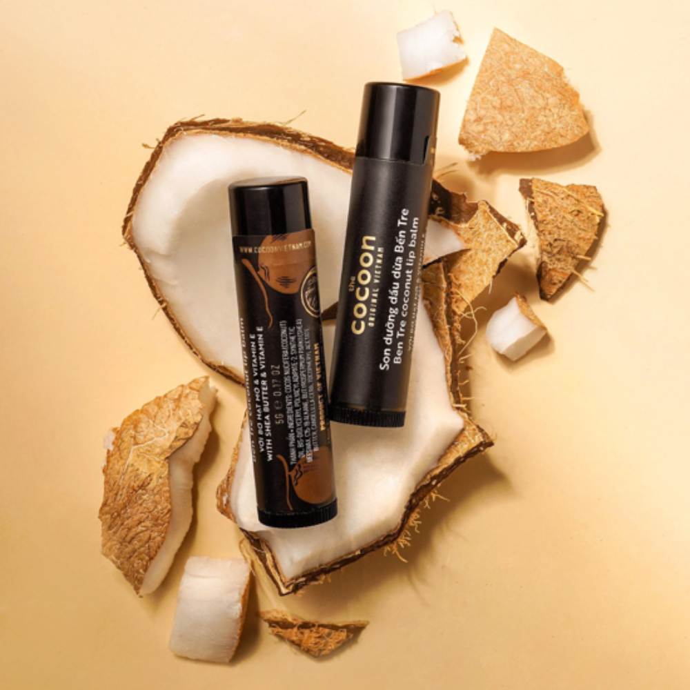 Son Dưỡng Cocoon Dầu Dừa Bến Tre chống thâm môi & khô môi - Cocoon Ben Tre Coconut Lip Balm 5g