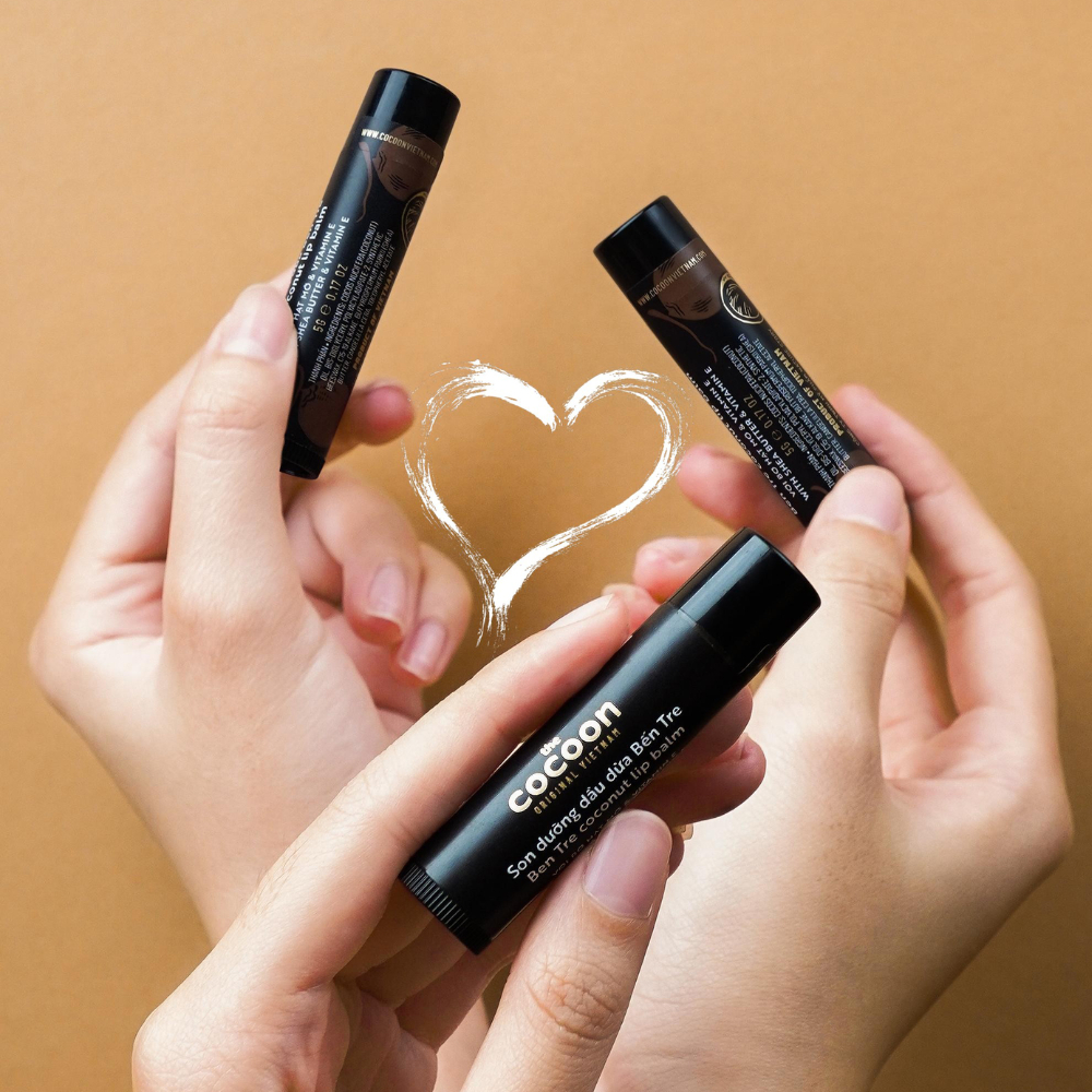 Son Dưỡng Cocoon Dầu Dừa Bến Tre chống thâm môi & khô môi - Cocoon Ben Tre Coconut Lip Balm 5g
