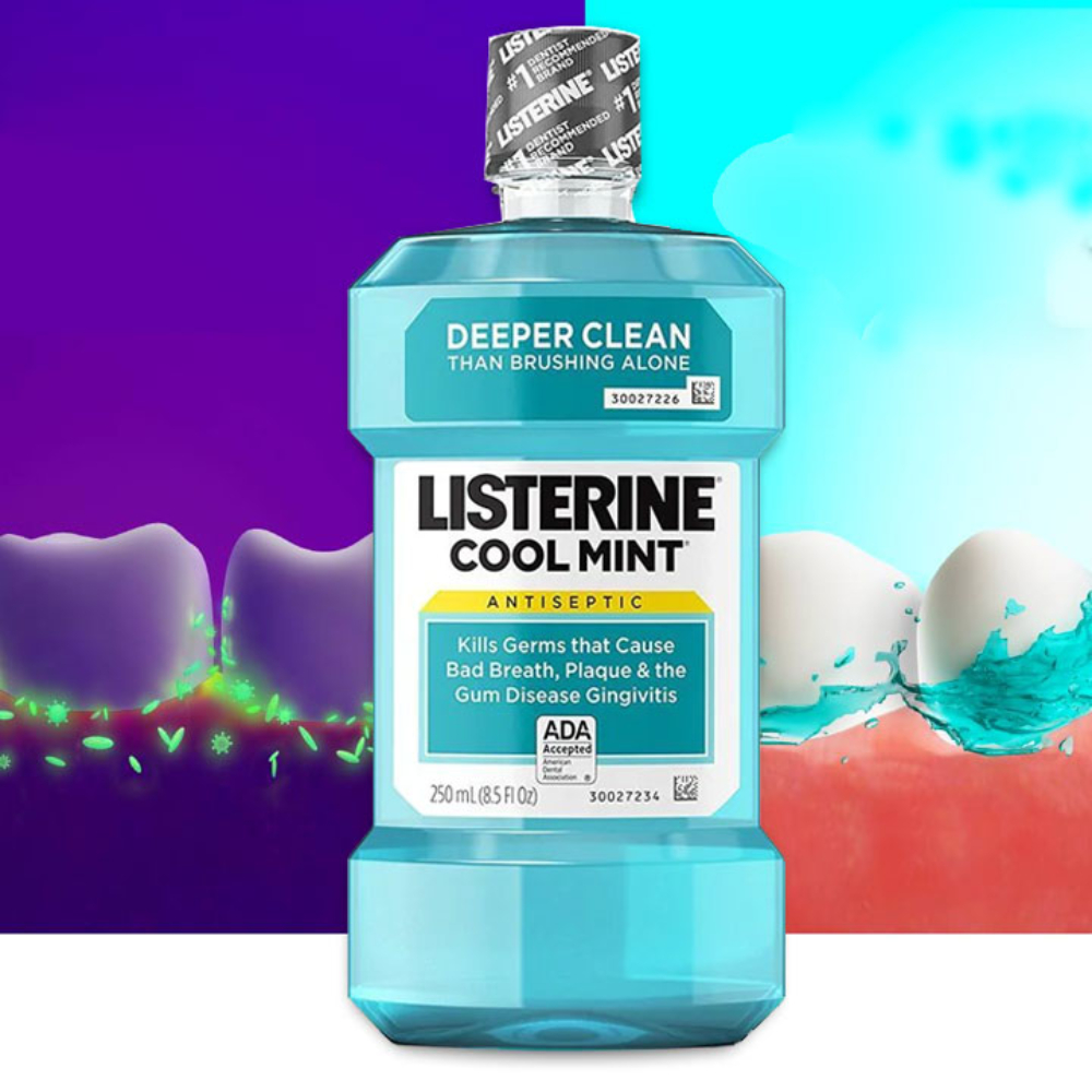 Nước súc miệng Listerine Cool Mint diệt khuẩn giữ hơi thở thơm mát dài lâu