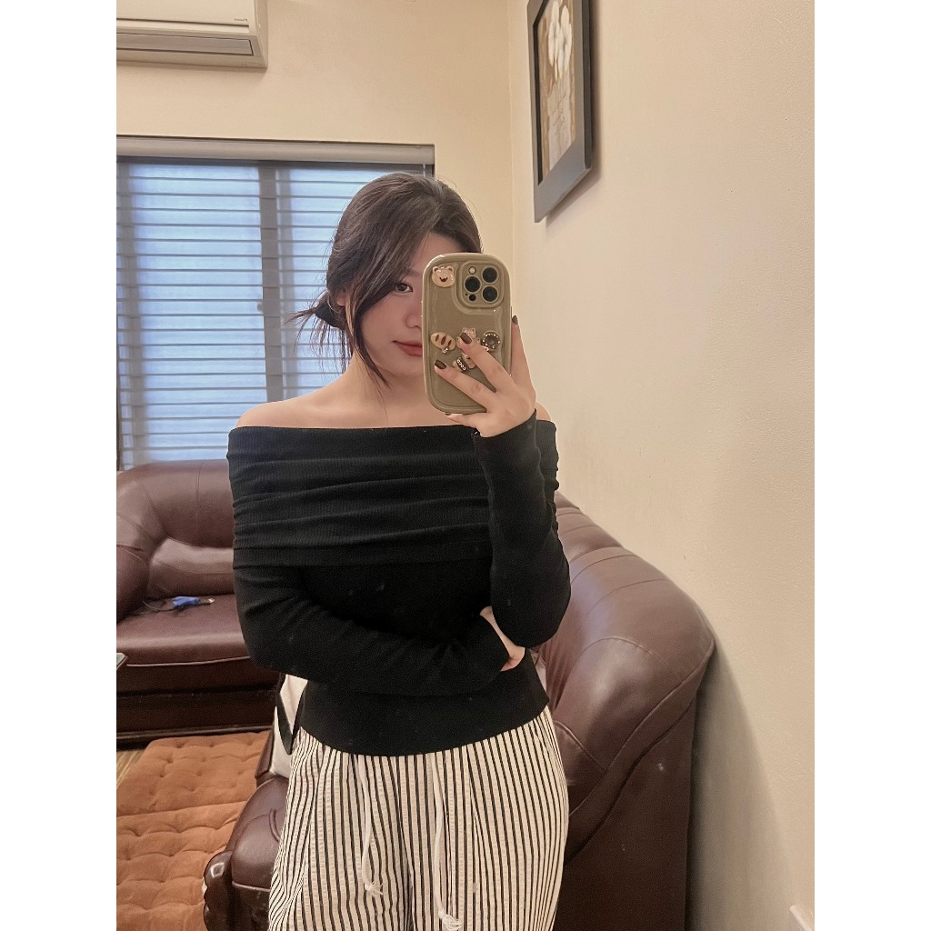 Áo Len Trễ Vai Dáng Ôm Phong Cách Hàn Quốc Siêu Xinh - KÈM ẢNH THẬT